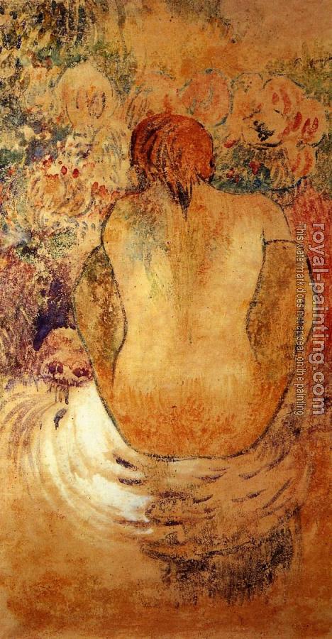 Paul Gauguin : Crouching Marquesan Woman See from the Back